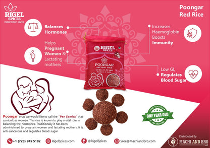 Poongar (Red) Rice - 4 Lbs